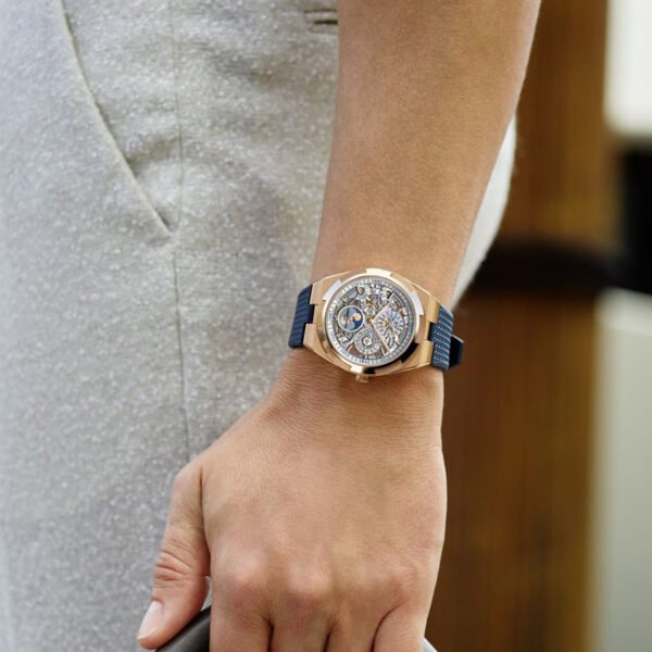 Overseas Perpetual calendar ultra thin skeleton 4300V/220R-B547 41.5mm Pink Gold Replica Watch