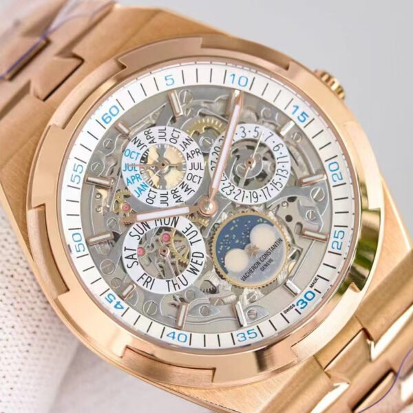 Replica Overseas Perpetual calendar ultra-thin skeleton watch