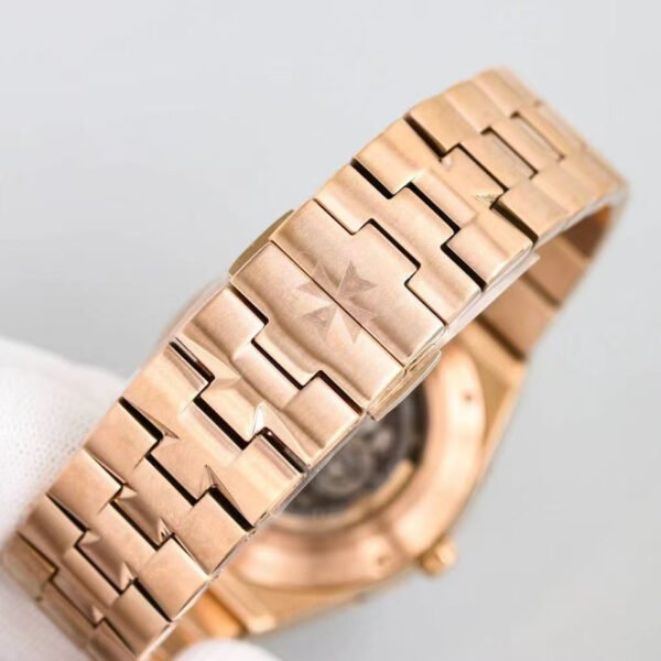 Replica vacheron constantin overseas perpetual calendar ultra thin skeleton in pink gold